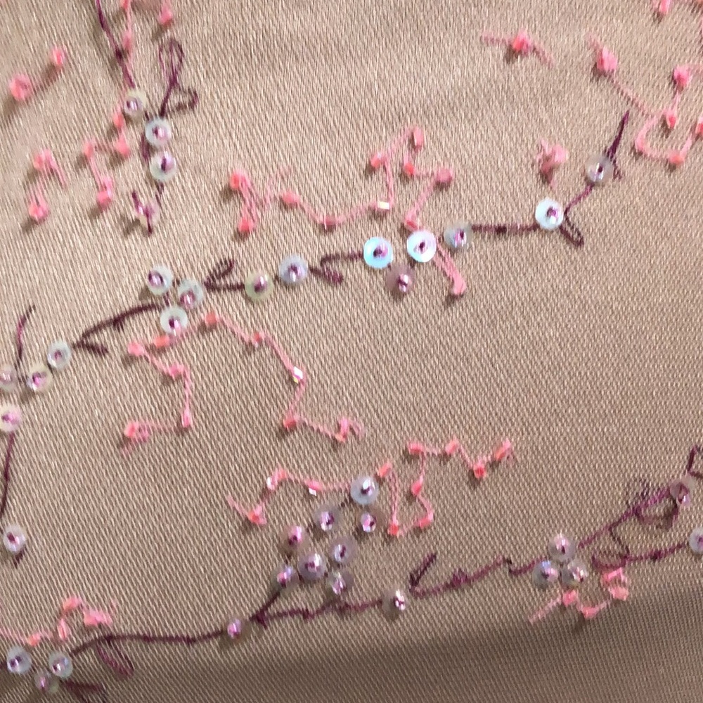 SOLD NWT BCBGMAXAZRIA Collection Gown Size 2 Nude Pink Sequin Floral Embroidery - Picture 4 of 12